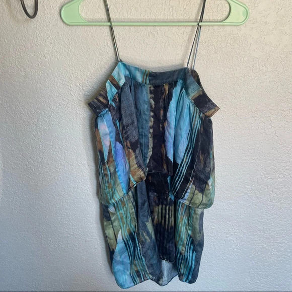 House of Harlow Silk Tiered Watercolor Dress - Picture 7 of 8